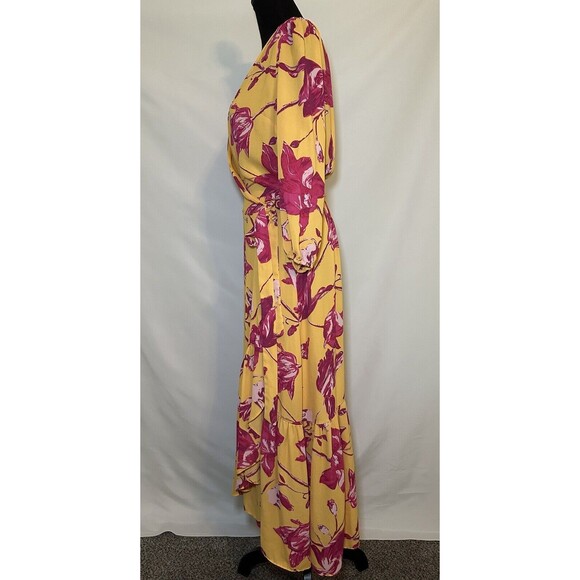 COLOR ME COURTNEY Eleanor Colorful Romantic Feminine Wrap Dress Floral M - Picture 5 of 9